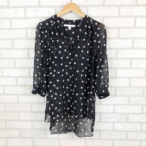 LC Lauren Conrad Chiffon Polka Dot Top Size Large